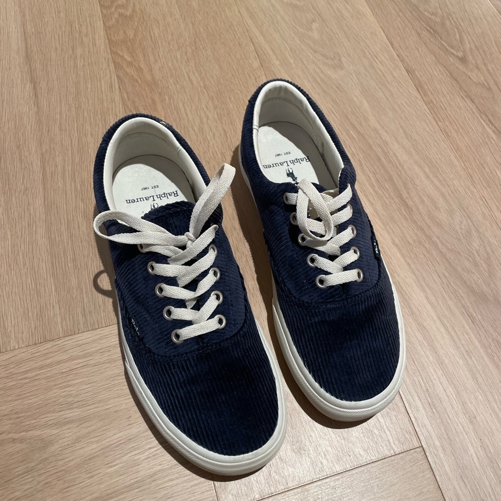 Ralph Lauren Dark Blue Corduroy Sneakers
